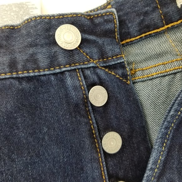 Levi's 501 Straight Slim Button Fly Denim  Mens J - Picture 6 of 7